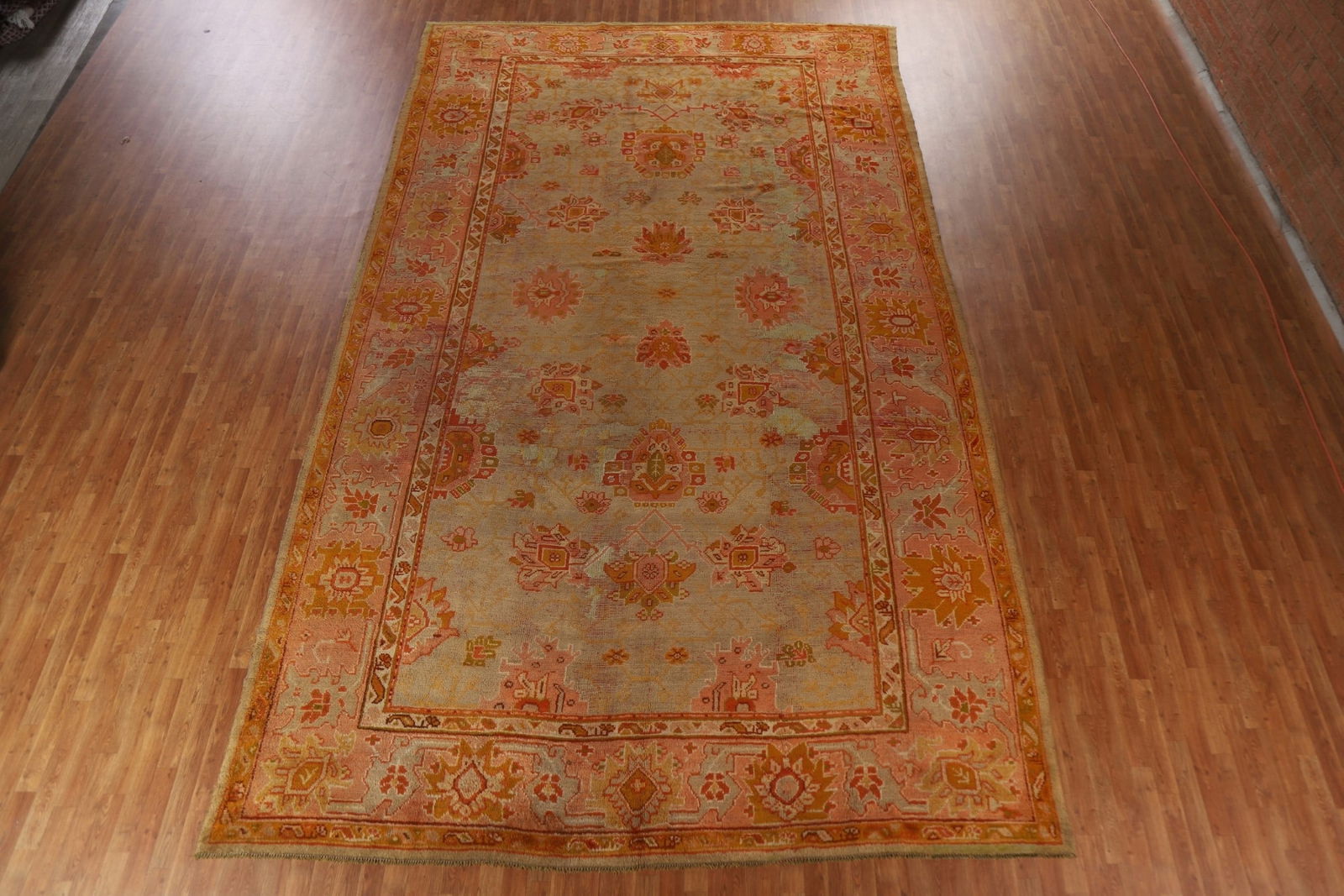Pre-1900 Antique Vegetable Dye Oushak Turkish Rug 10x17 - 3
