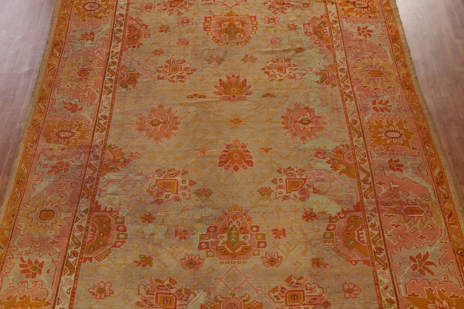 Pre-1900 Antique Vegetable Dye Oushak Turkish Rug 10x17 - 4