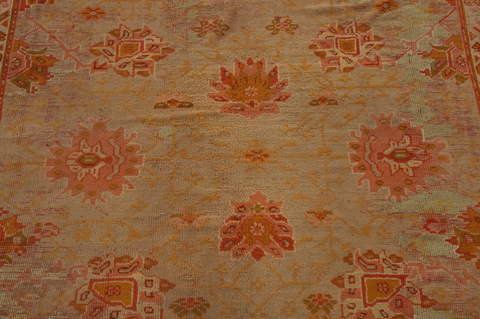 Pre-1900 Antique Vegetable Dye Oushak Turkish Rug 10x17 - 5