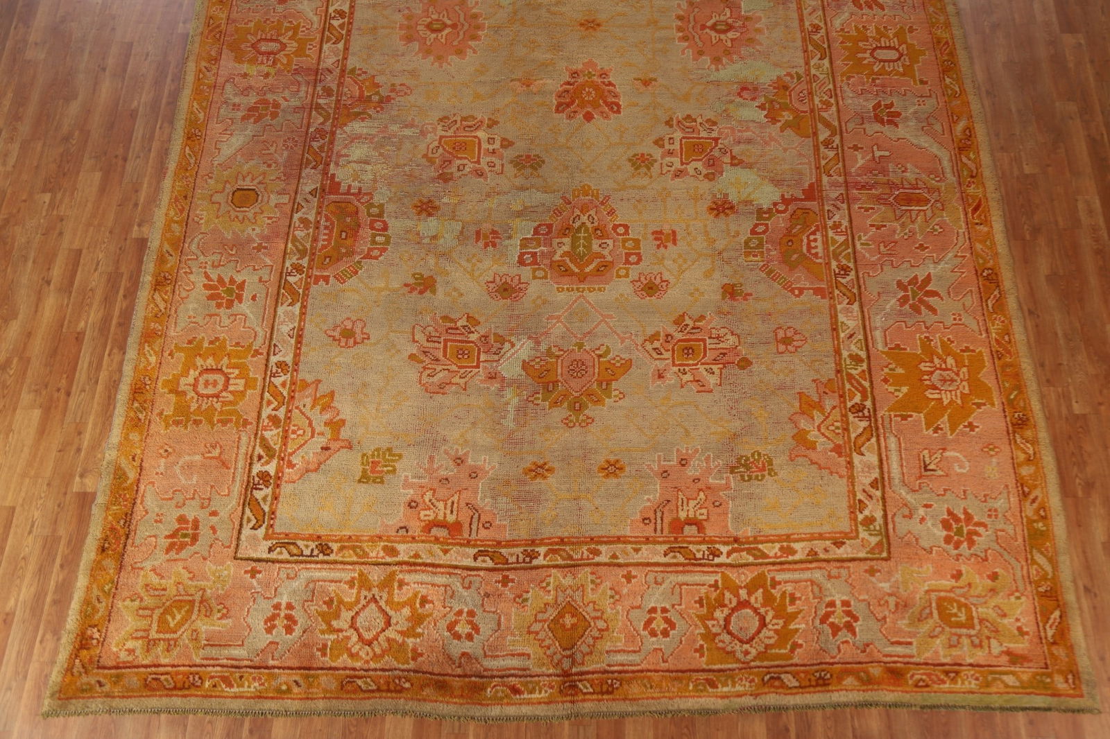 Pre-1900 Antique Vegetable Dye Oushak Turkish Rug 10x17 - 6