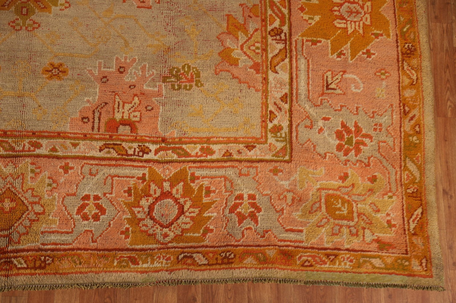 Pre-1900 Antique Vegetable Dye Oushak Turkish Rug 10x17 - 7