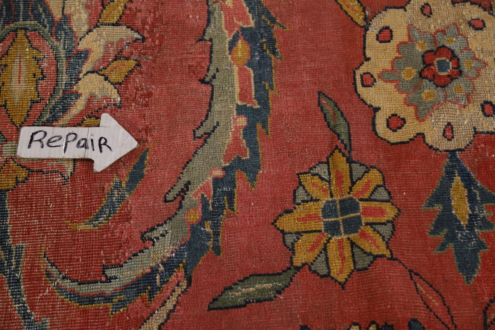 Antique Vegetable Dye Sultanabad Persian Large Rug 13x21 - 17