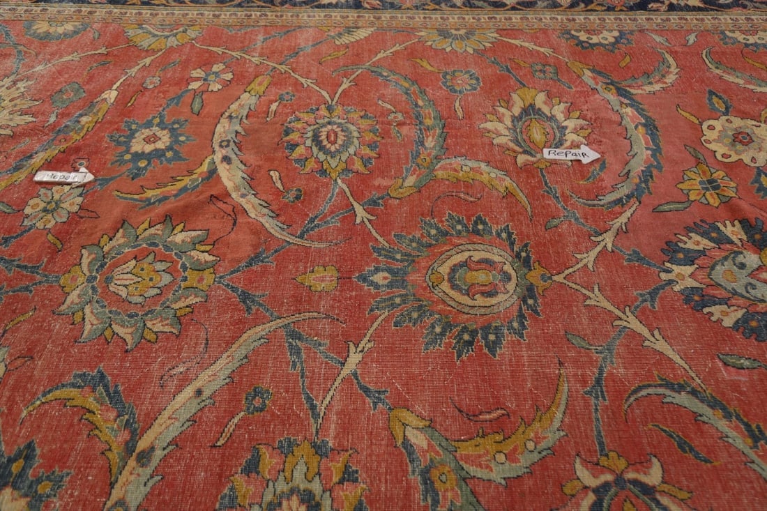 Antique Vegetable Dye Sultanabad Persian Large Rug 13x21 - 18