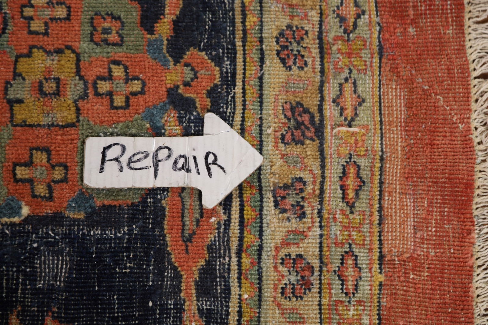 Antique Vegetable Dye Sultanabad Persian Large Rug 13x21 - 19