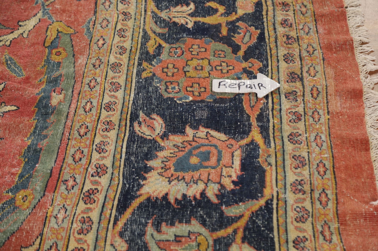 Antique Vegetable Dye Sultanabad Persian Large Rug 13x21 - 20