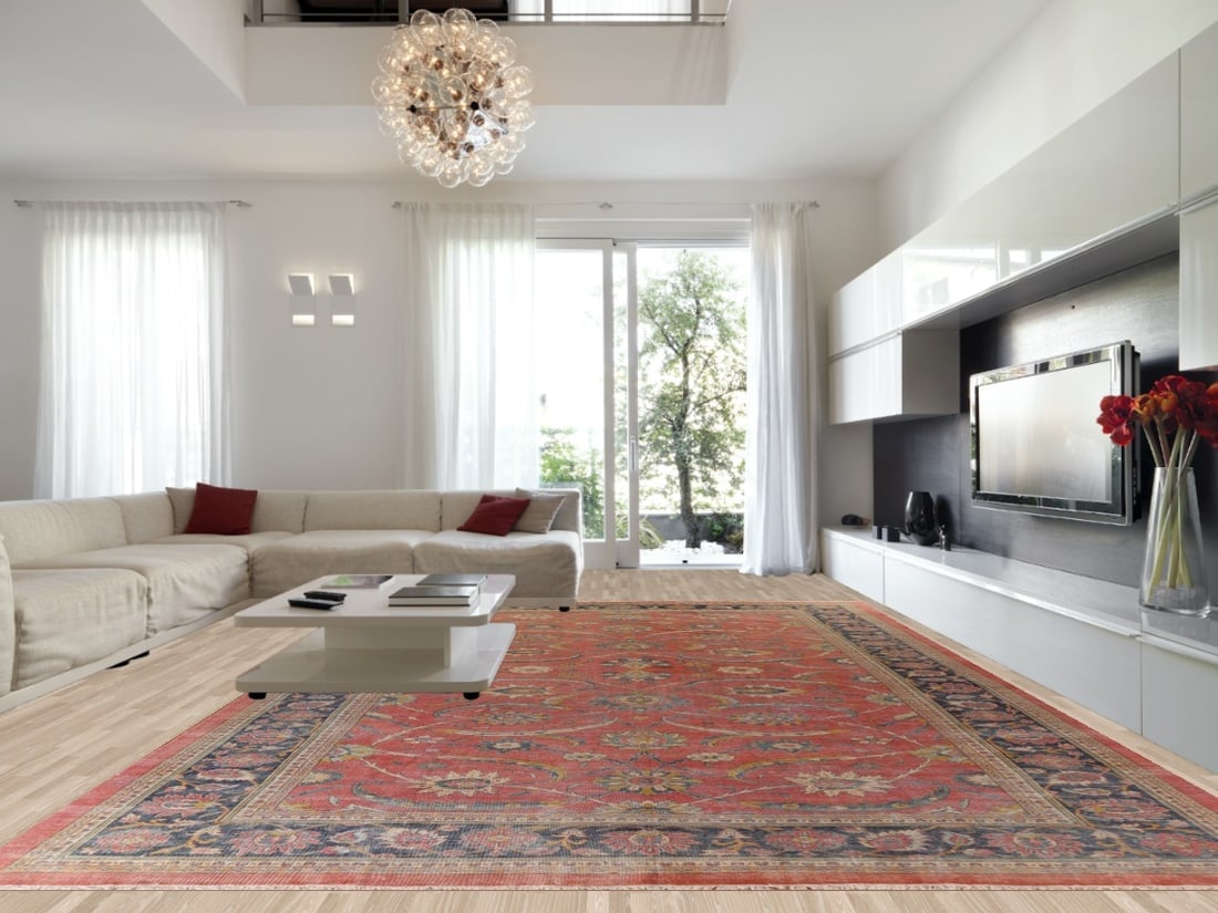 Antique Vegetable Dye Sultanabad Persian Large Rug 13x21 - 2