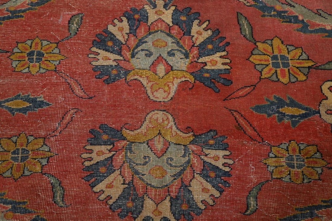 Antique Vegetable Dye Sultanabad Persian Large Rug 13x21 - 9