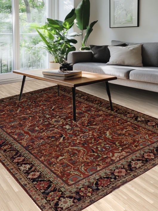 Antique Vegetable Dye Mahal Persian Area Rug 7x10 - 2