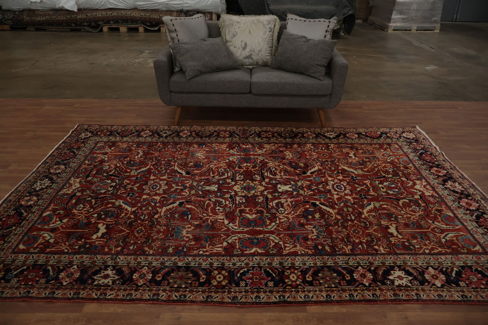 Antique Vegetable Dye Mahal Persian Area Rug 7x10 - 4