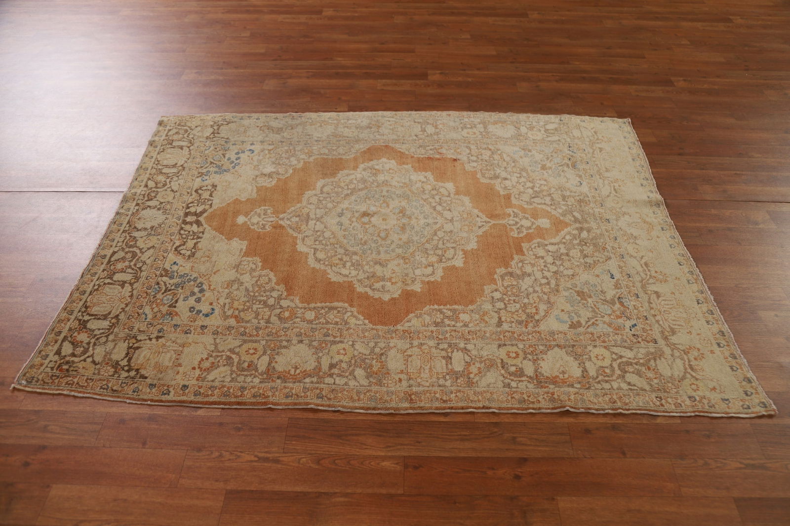 Pre-1900 Antique Tabriz Haj Jalili Vegetable Dye Persian Rug 4x5 - 16