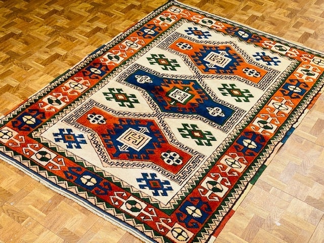 Vintage Kazak Caucasian Design-4806 - 4