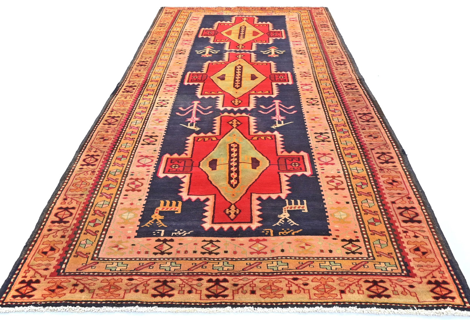 Vintage Geometric Tribal 5X10'5 Runner Oriental Rug - 10