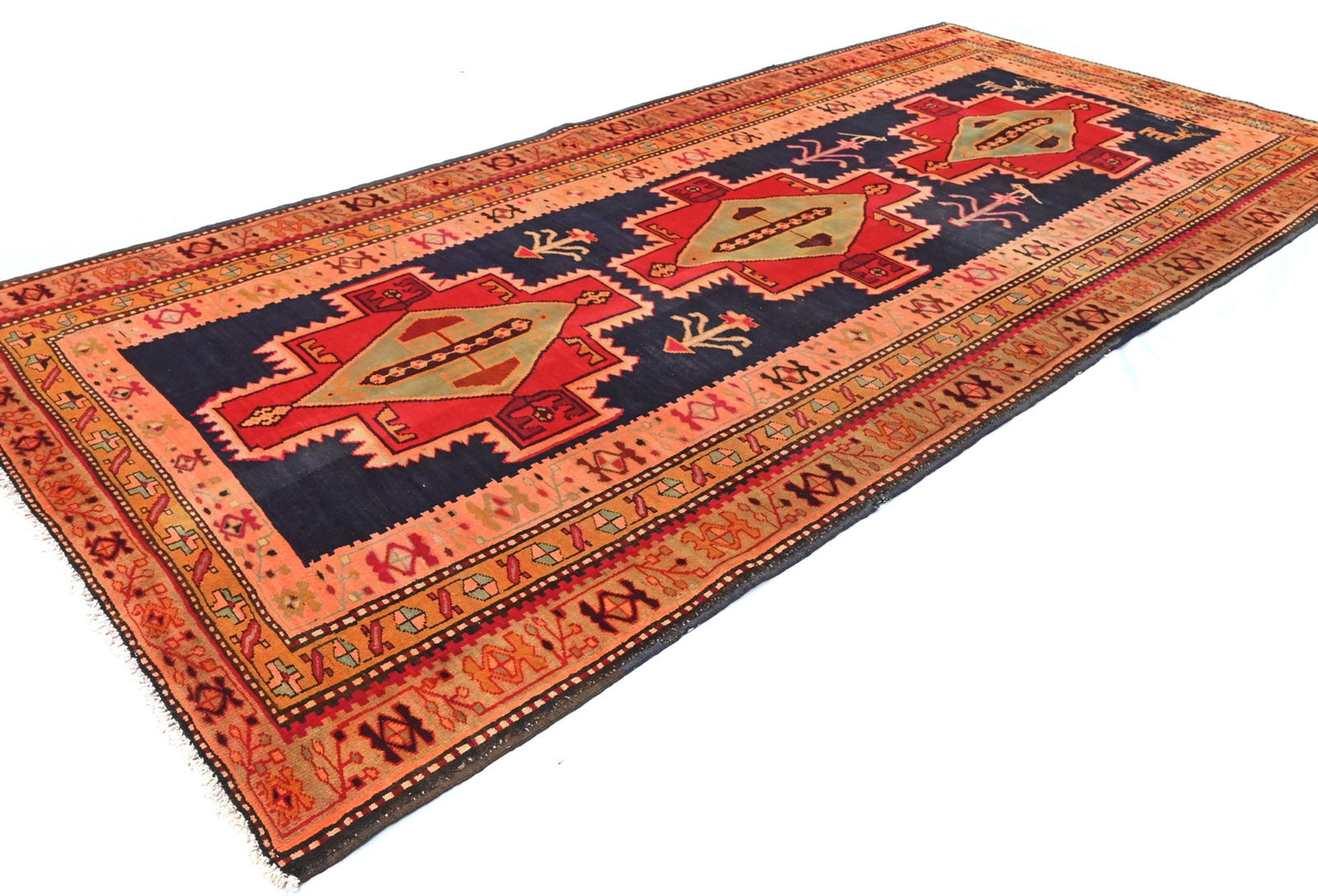 Vintage Geometric Tribal 5X10'5 Runner Oriental Rug - 4