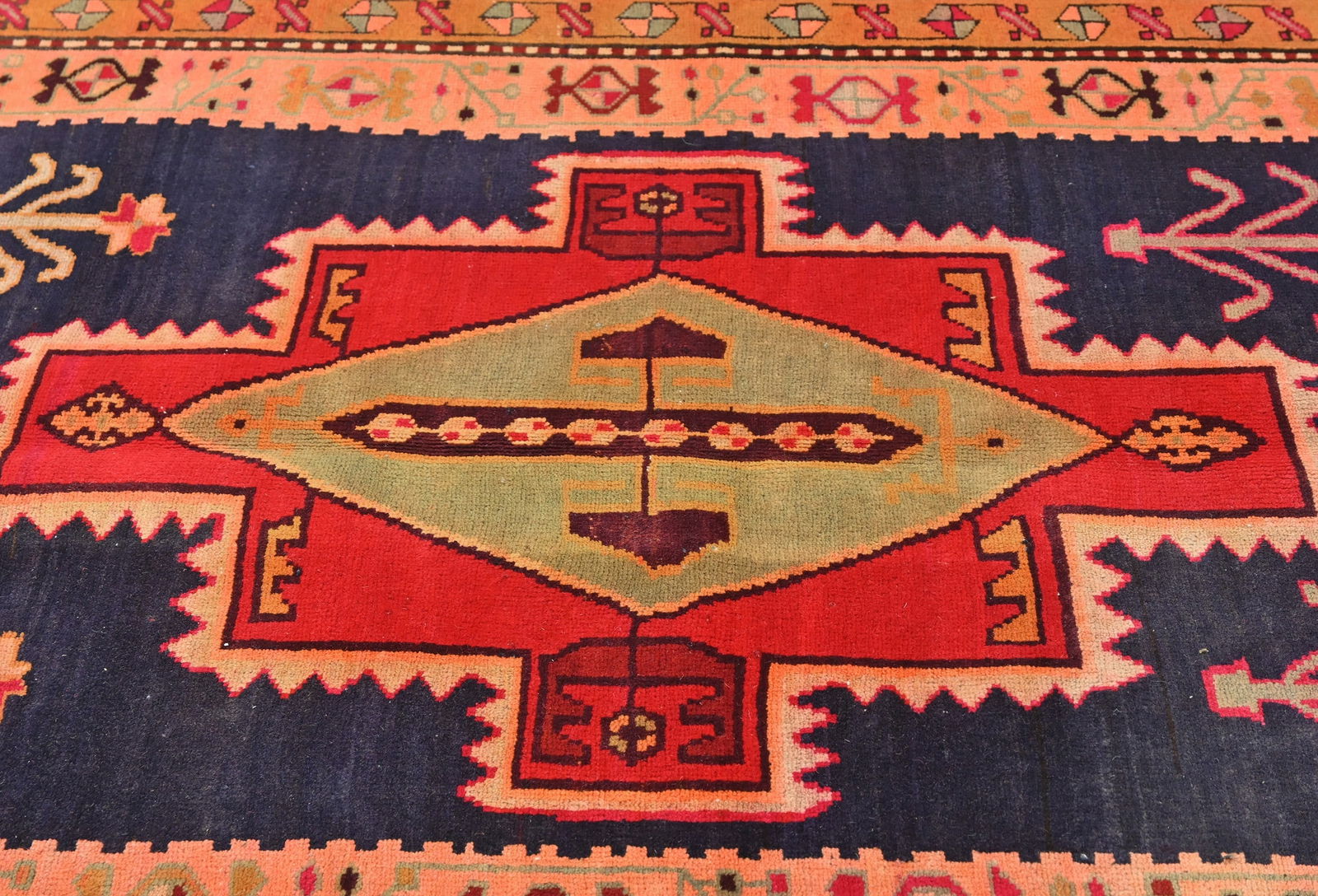 Vintage Geometric Tribal 5X10'5 Runner Oriental Rug - 6
