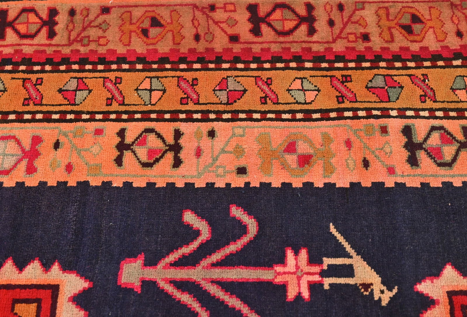 Vintage Geometric Tribal 5X10'5 Runner Oriental Rug - 8