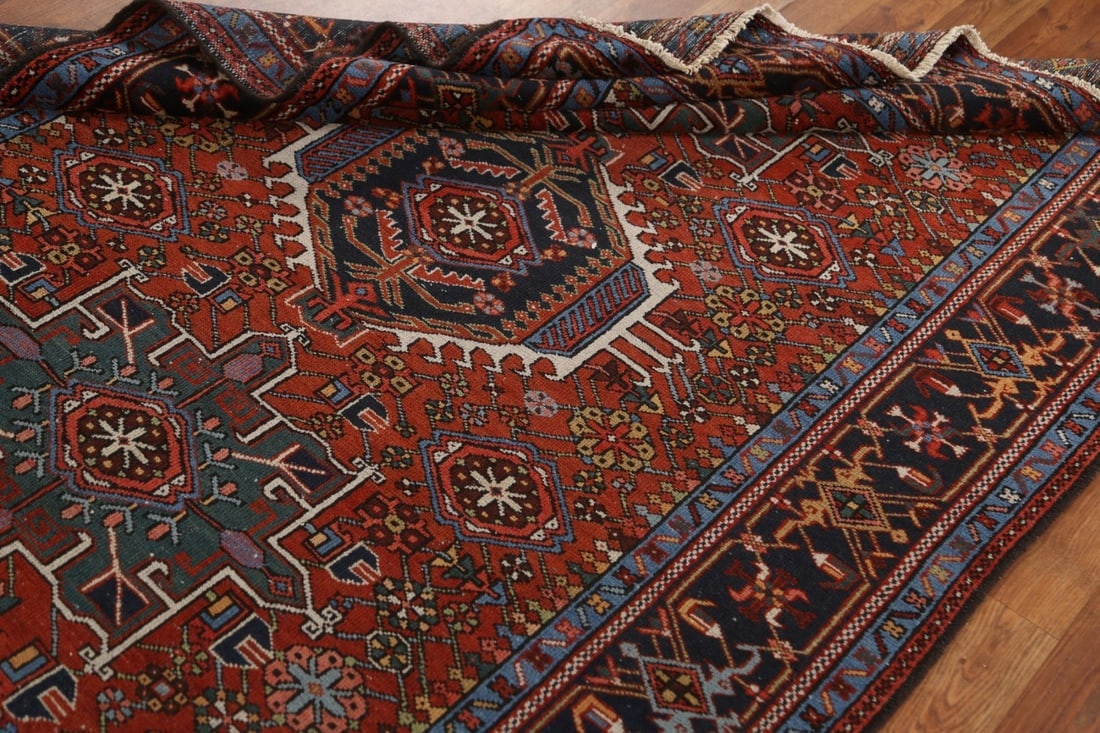 Antique Vegetable Dye Gharajeh Persian Area Rug 5x6 - 19
