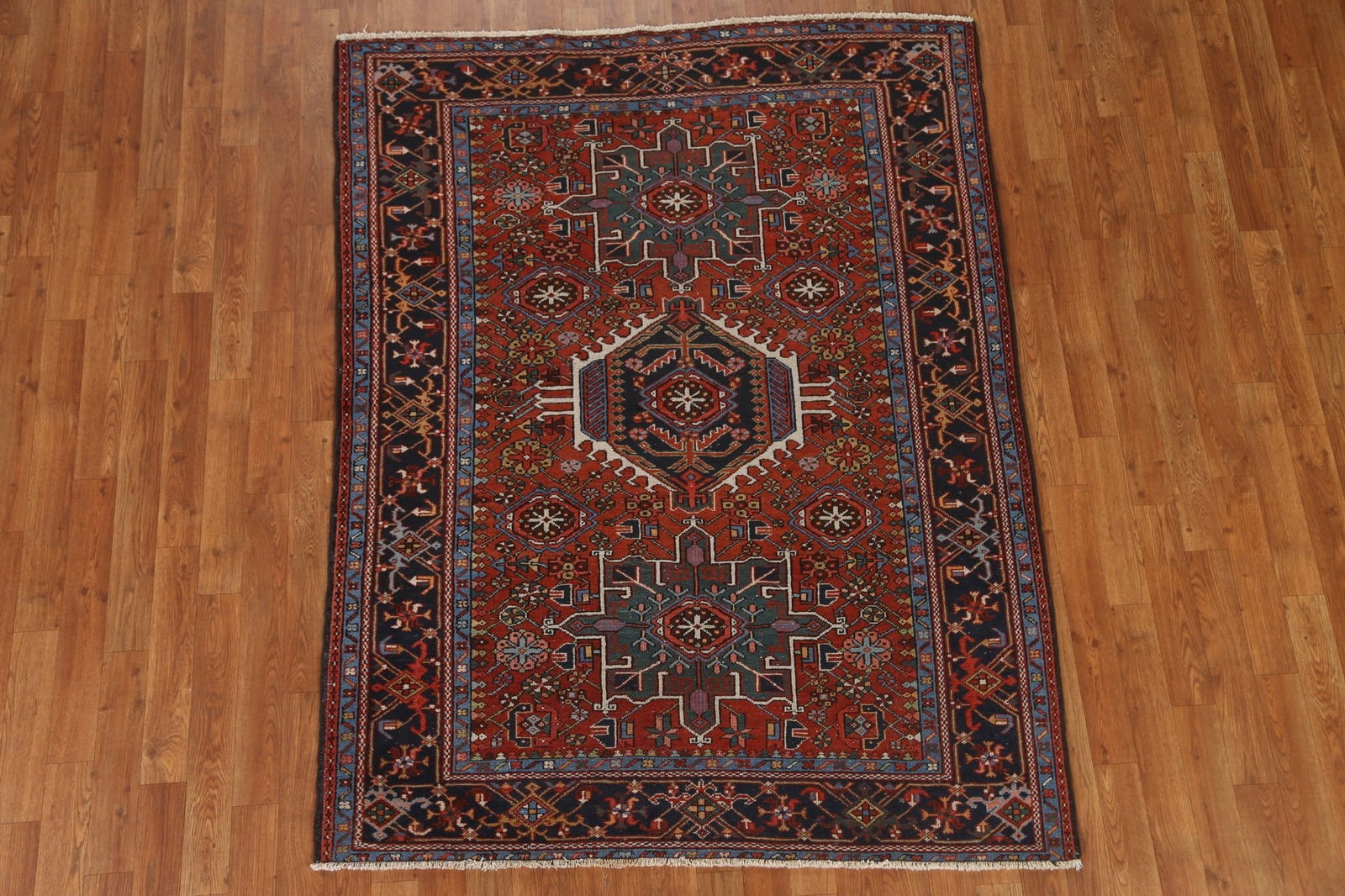 Antique Vegetable Dye Gharajeh Persian Area Rug 5x6 - 3