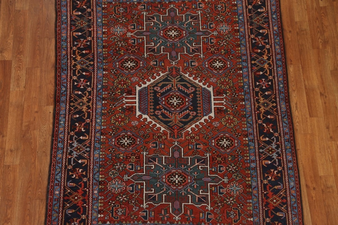 Antique Vegetable Dye Gharajeh Persian Area Rug 5x6 - 4