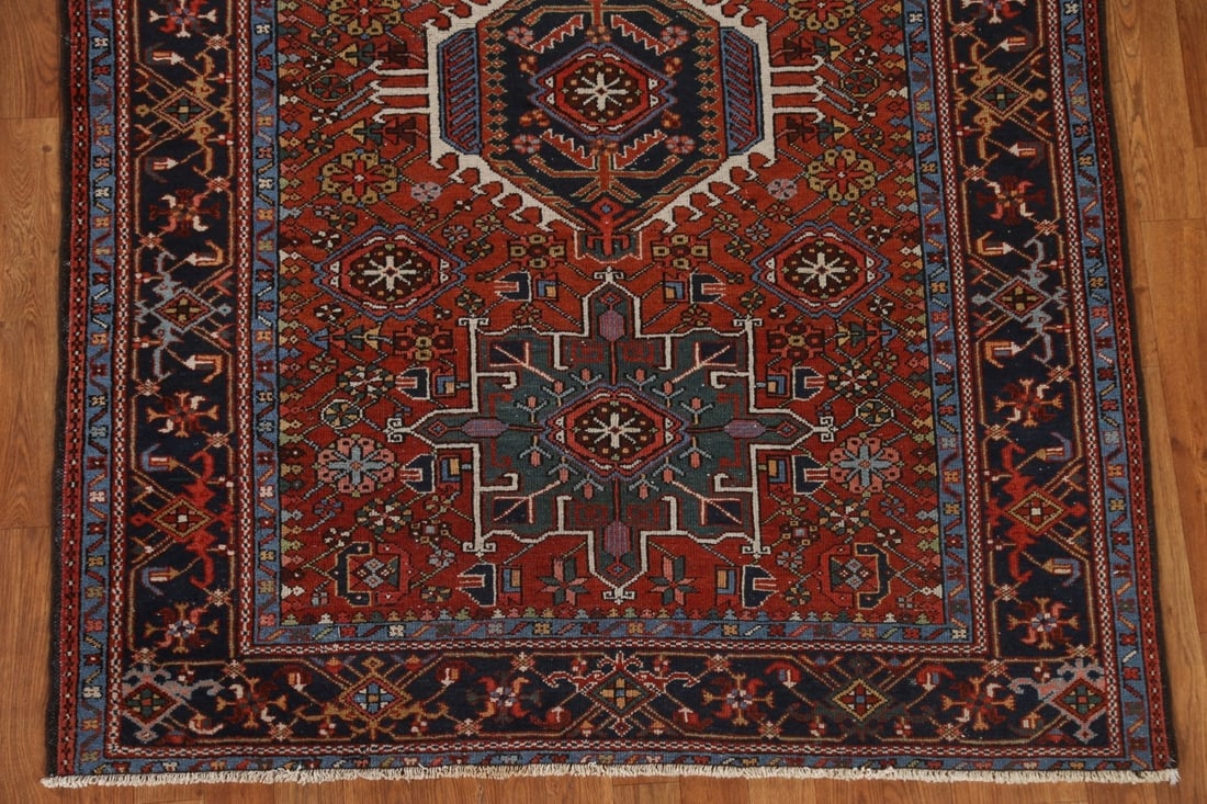 Antique Vegetable Dye Gharajeh Persian Area Rug 5x6 - 6