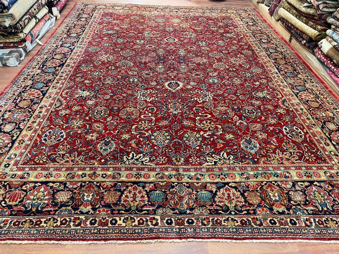 unique antique Persian Tabriz Rug-3497 - 2