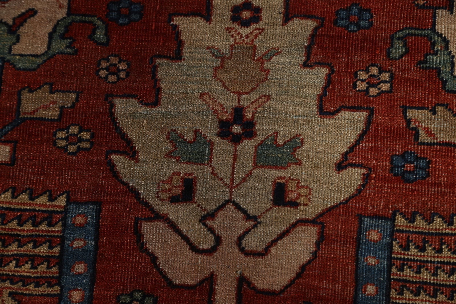 Pre-1900 Antique Vegetable Dye Sarouk Farahan Persian Rug 20x30 - 17