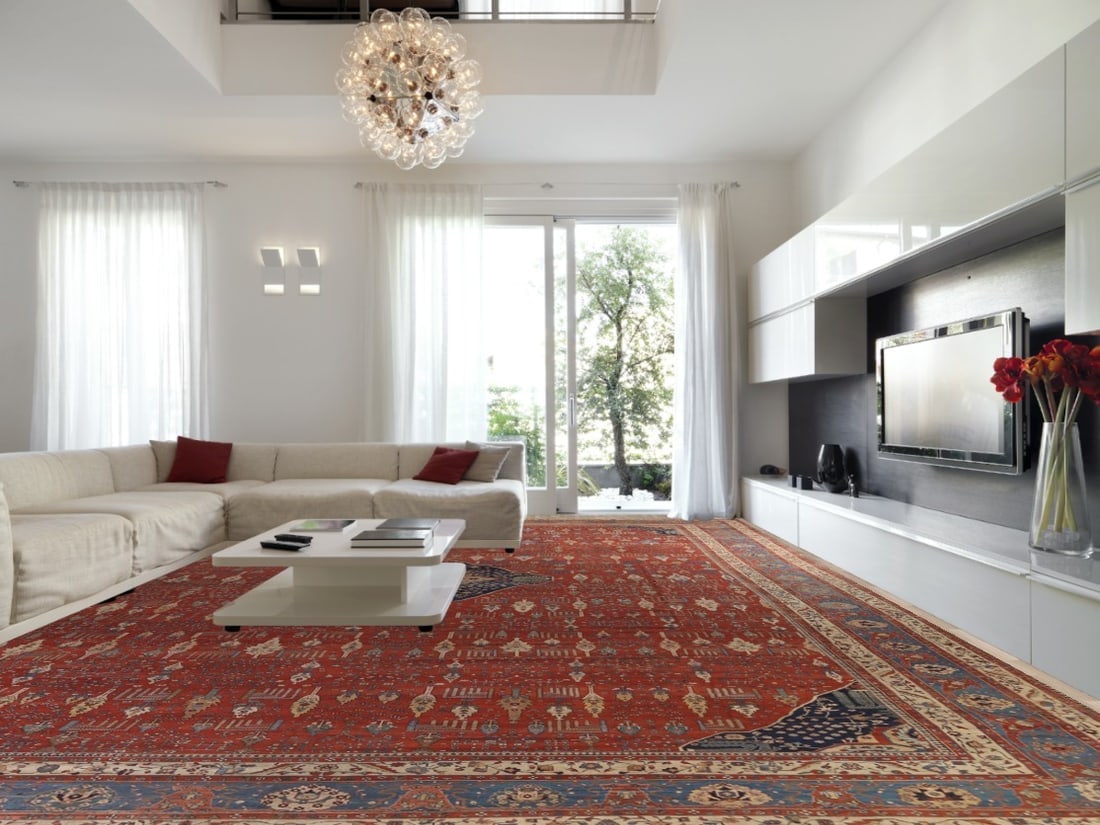 Pre-1900 Antique Vegetable Dye Sarouk Farahan Persian Rug 20x30 - 2