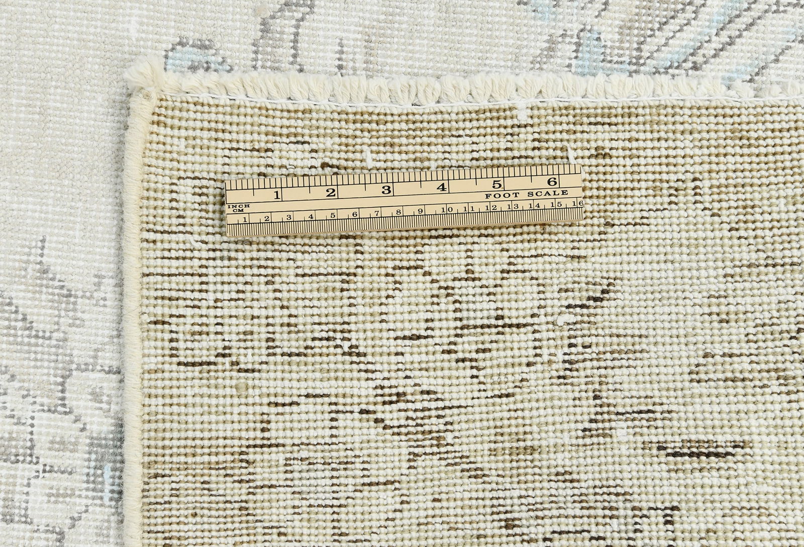 Antique Muted Beige Floral 7X10 Distressed Vintage Oriental Rug - 12