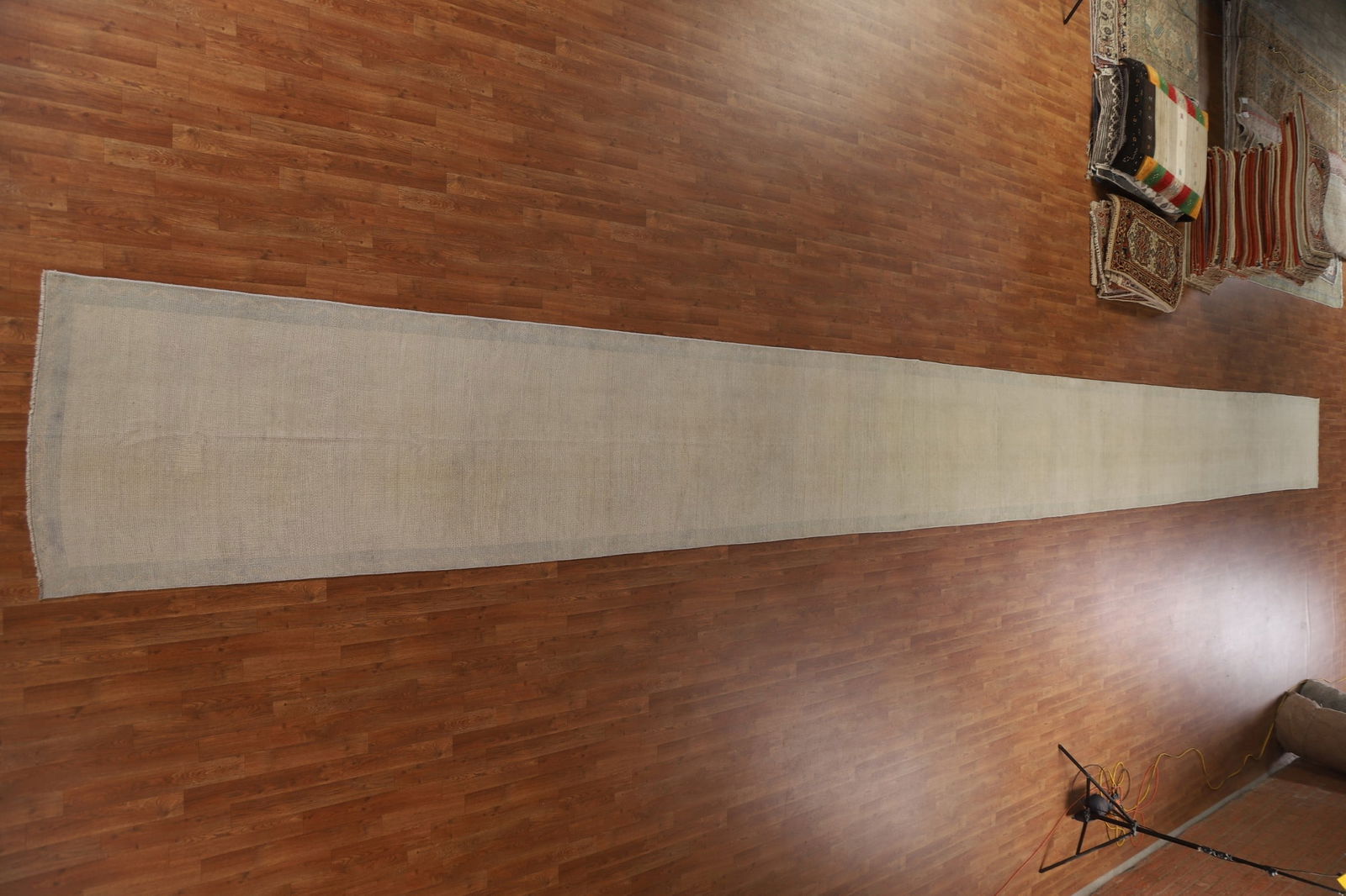 Antique Vegetable Dye Oushak Turkish Runner Rug 3x40 - 19