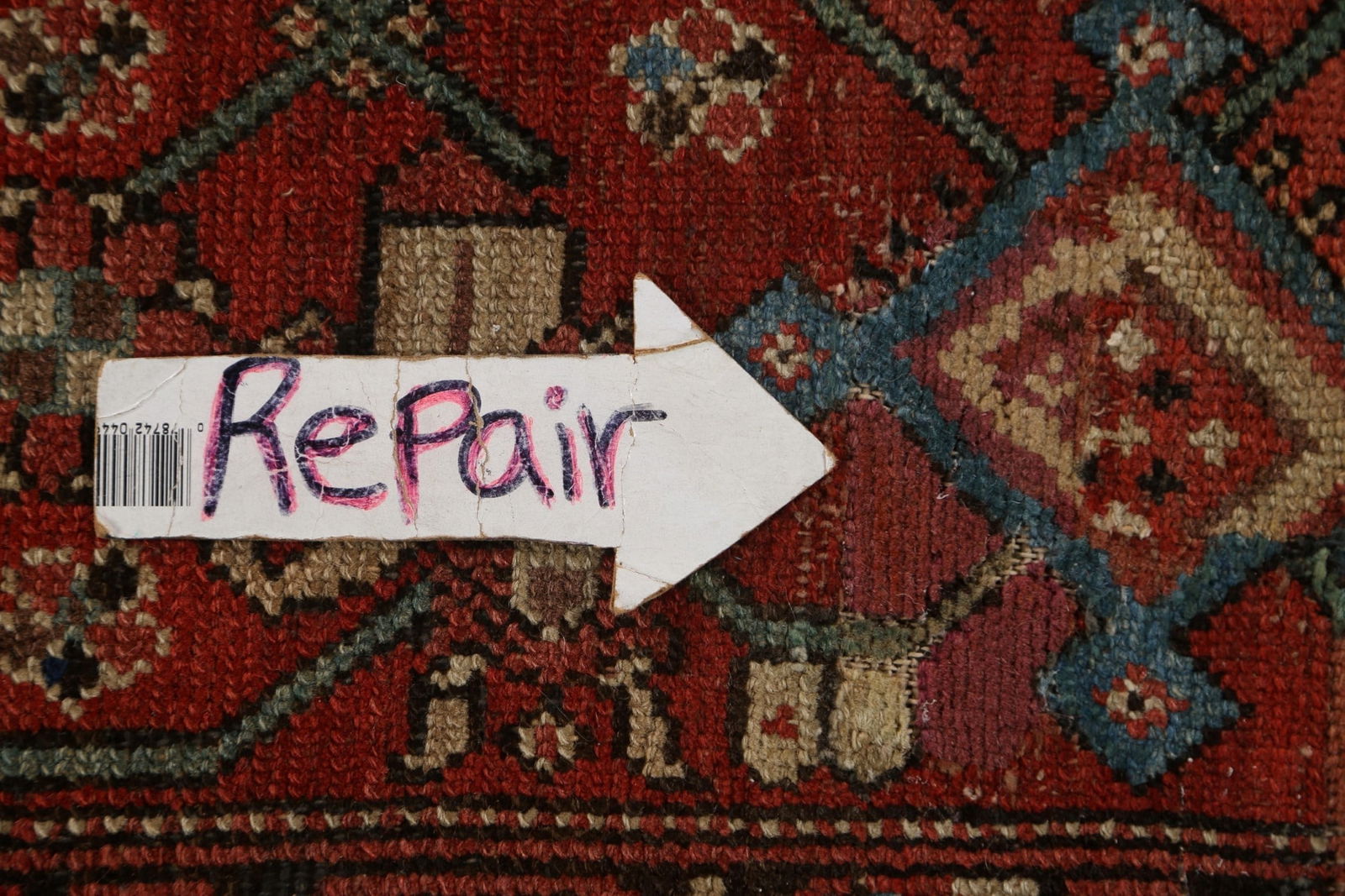 Pre-1900 Antique Vegetable Dye Heriz Bakhshayesh Persian Rug 7x13 - 14