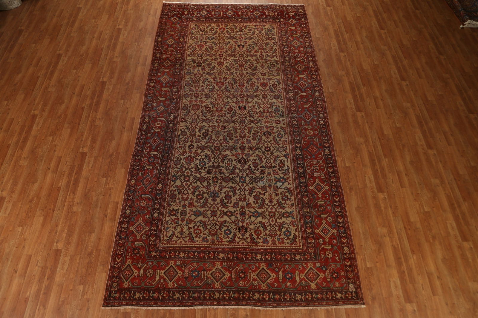 Pre-1900 Antique Vegetable Dye Heriz Bakhshayesh Persian Rug 7x13 - 20