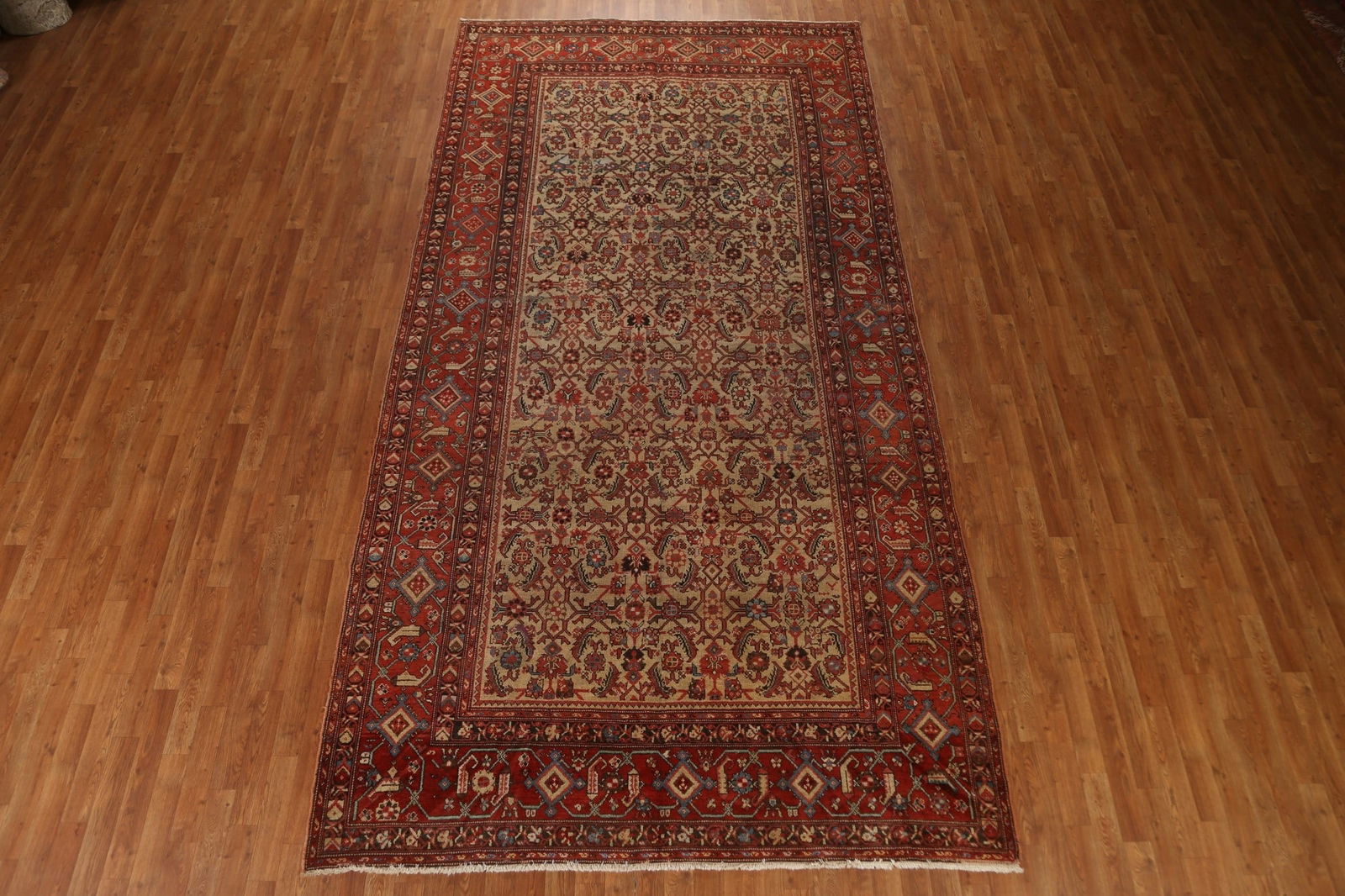 Pre-1900 Antique Vegetable Dye Heriz Bakhshayesh Persian Rug 7x13 - 3