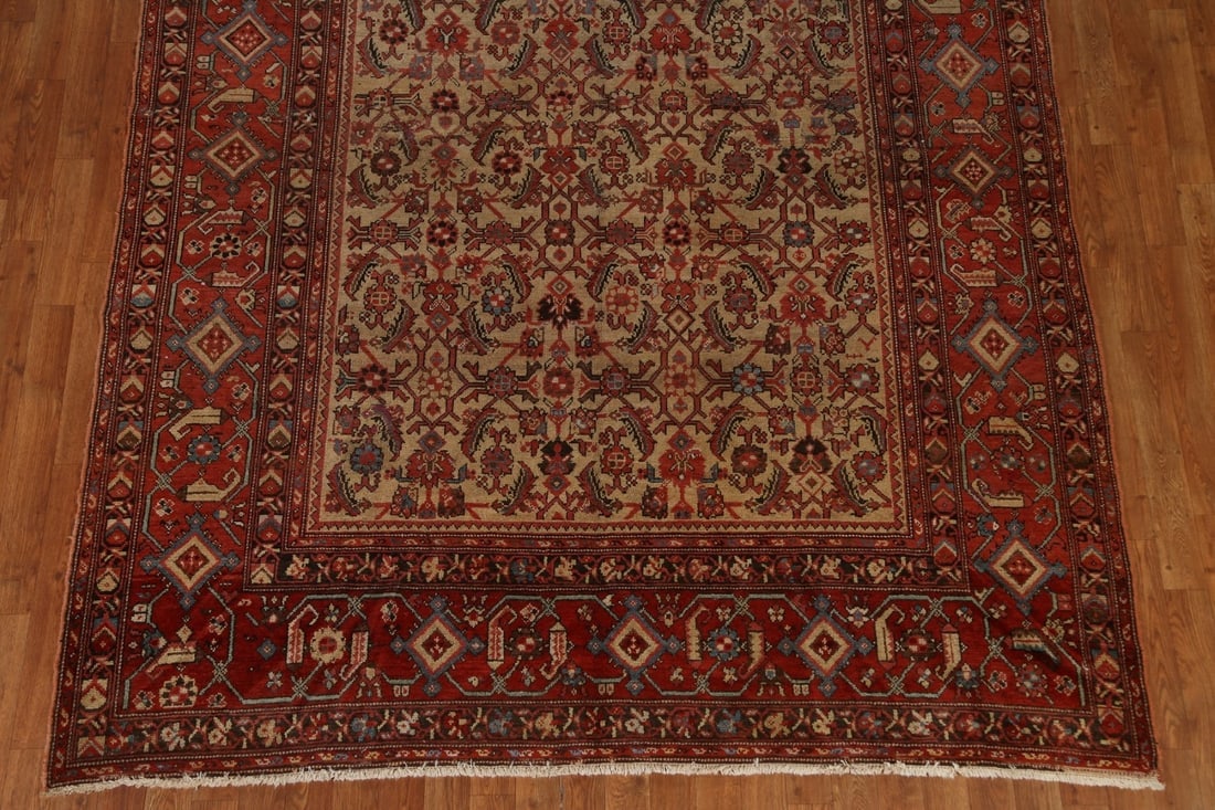 Pre-1900 Antique Vegetable Dye Heriz Bakhshayesh Persian Rug 7x13 - 6
