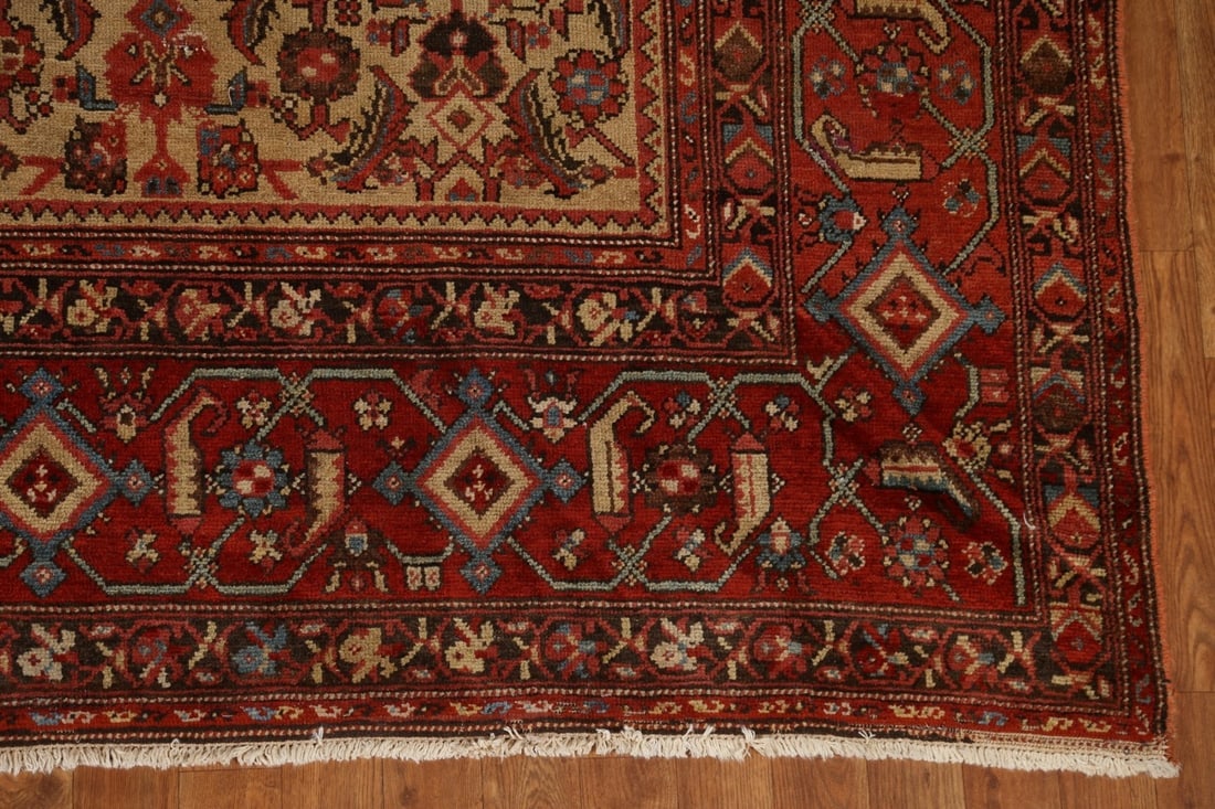 Pre-1900 Antique Vegetable Dye Heriz Bakhshayesh Persian Rug 7x13 - 7