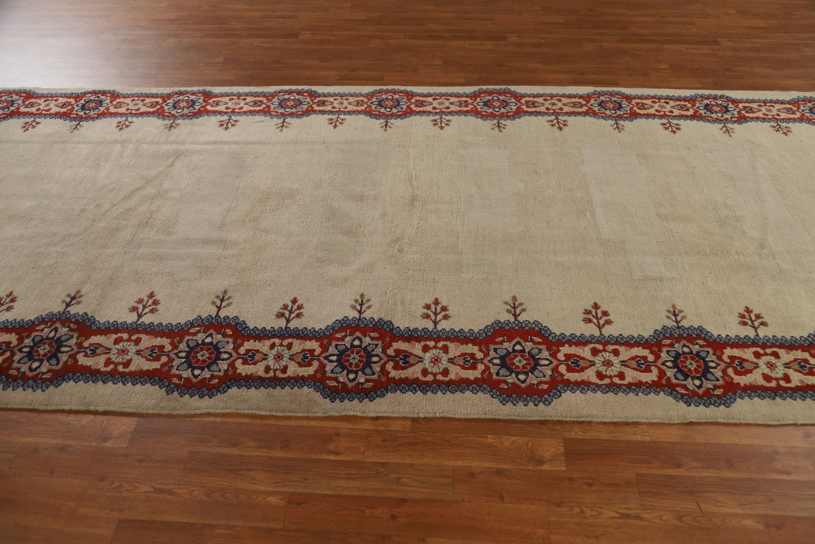 Pre-1900 Antique Vegetable Dye Sultanabad Persian Rug 5x20 - 16