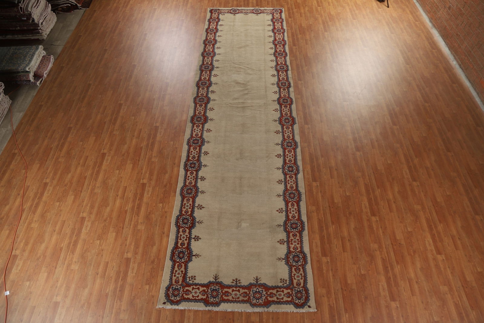 Pre-1900 Antique Vegetable Dye Sultanabad Persian Rug 5x20 - 17