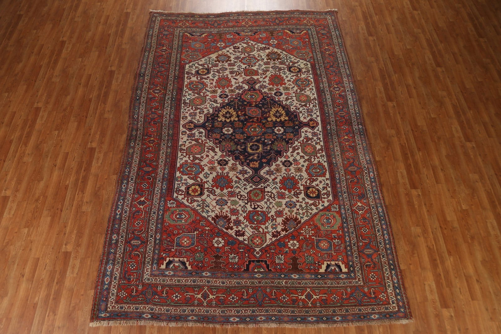 Pre-1900 Antique Vegetable Dye Bidjar Halvaei Persian Rug 8x12 - 3