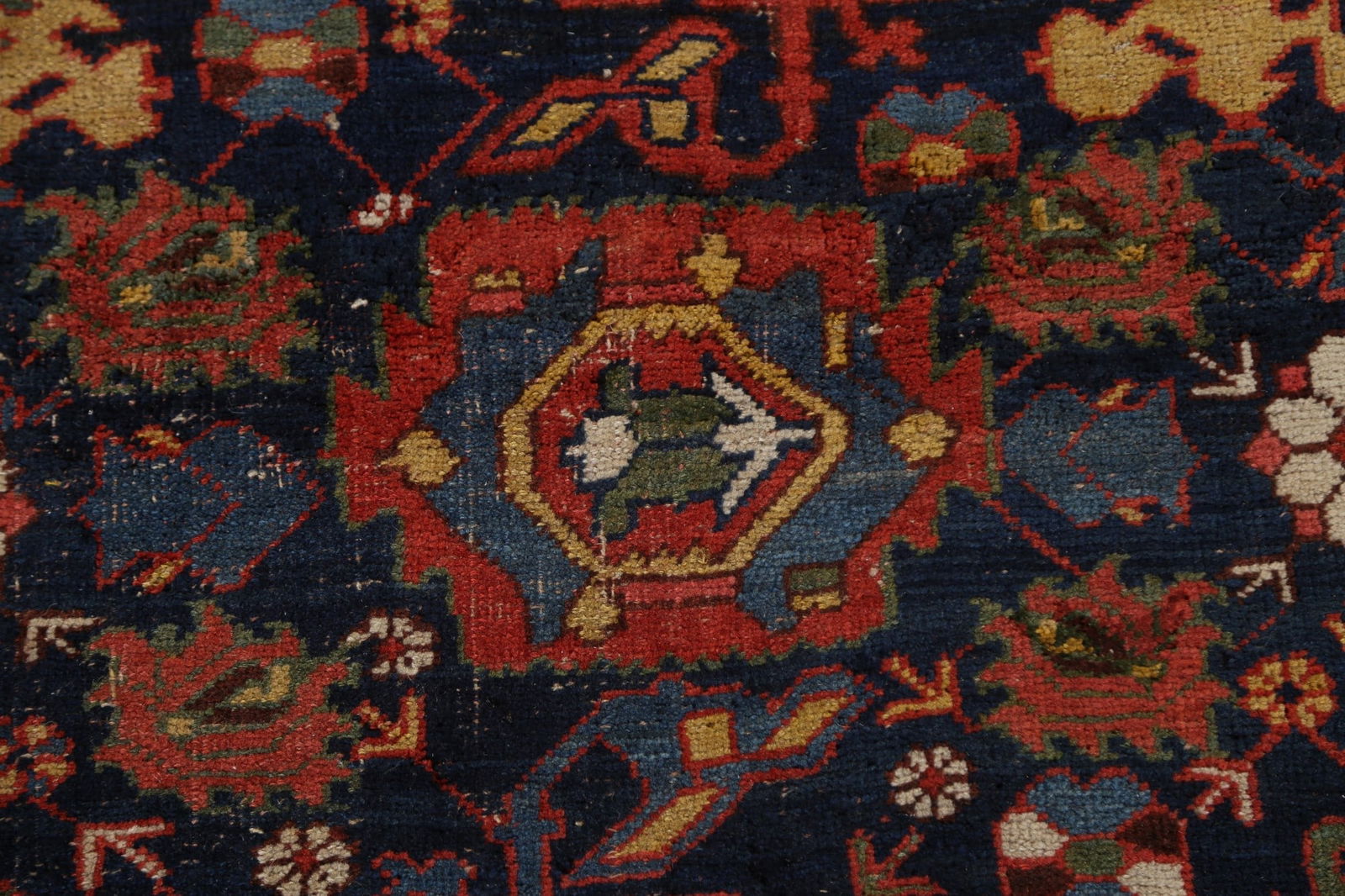 Pre-1900 Antique Vegetable Dye Bidjar Halvaei Persian Rug 8x12 - 9