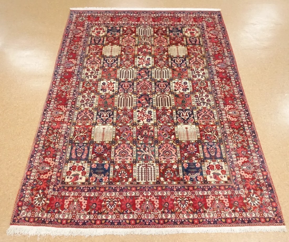 Hand-Knotted Semi-Antique Persian Bakhtiari Wool Tribal Garden Oriental Rug 8'9" x 12'1" - 2