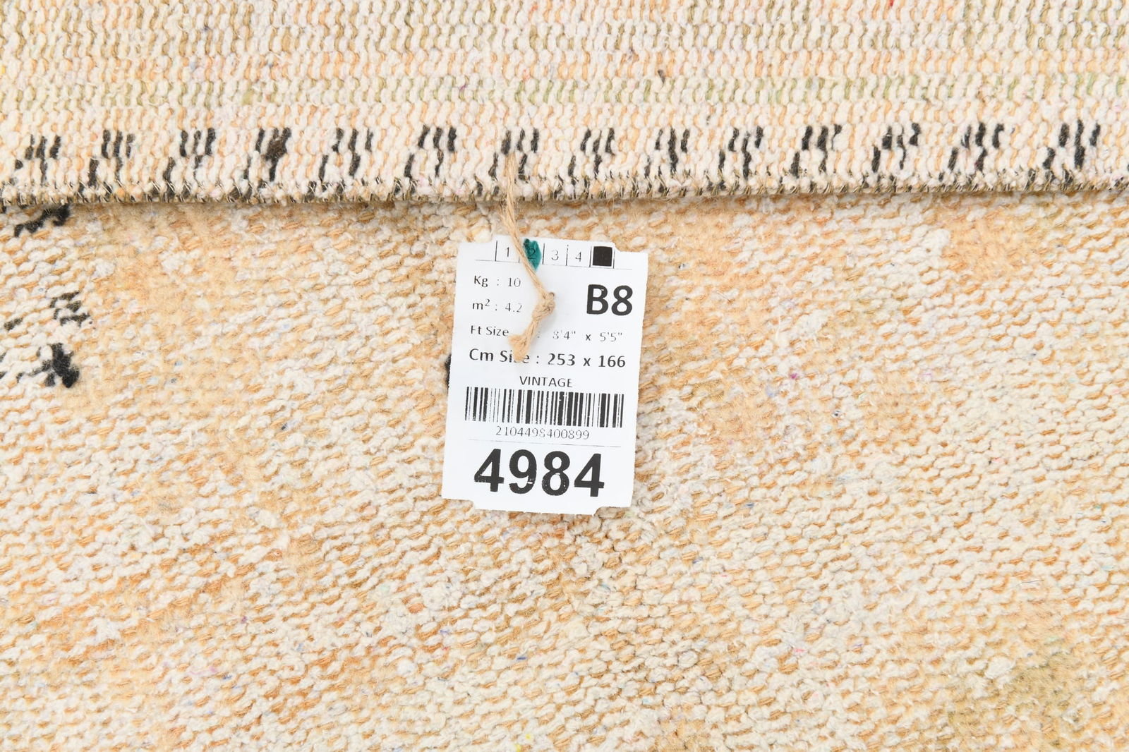 5'5'' x 8'3'' Handmade Vintage Wool Rug - 4984 - 19