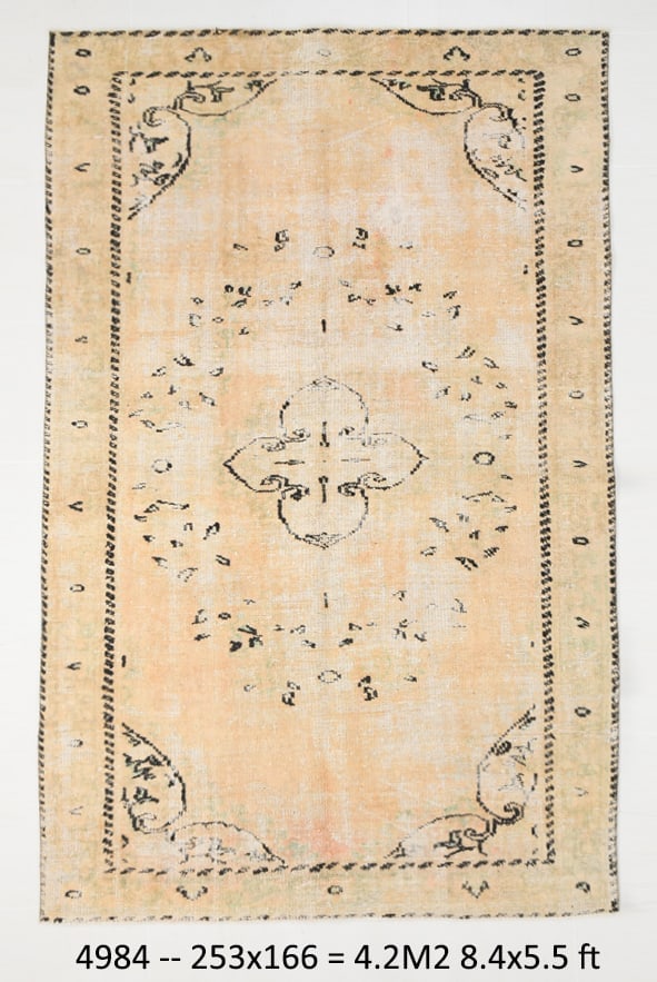 5'5'' x 8'3'' Handmade Vintage Wool Rug - 4984 (1 of 19)