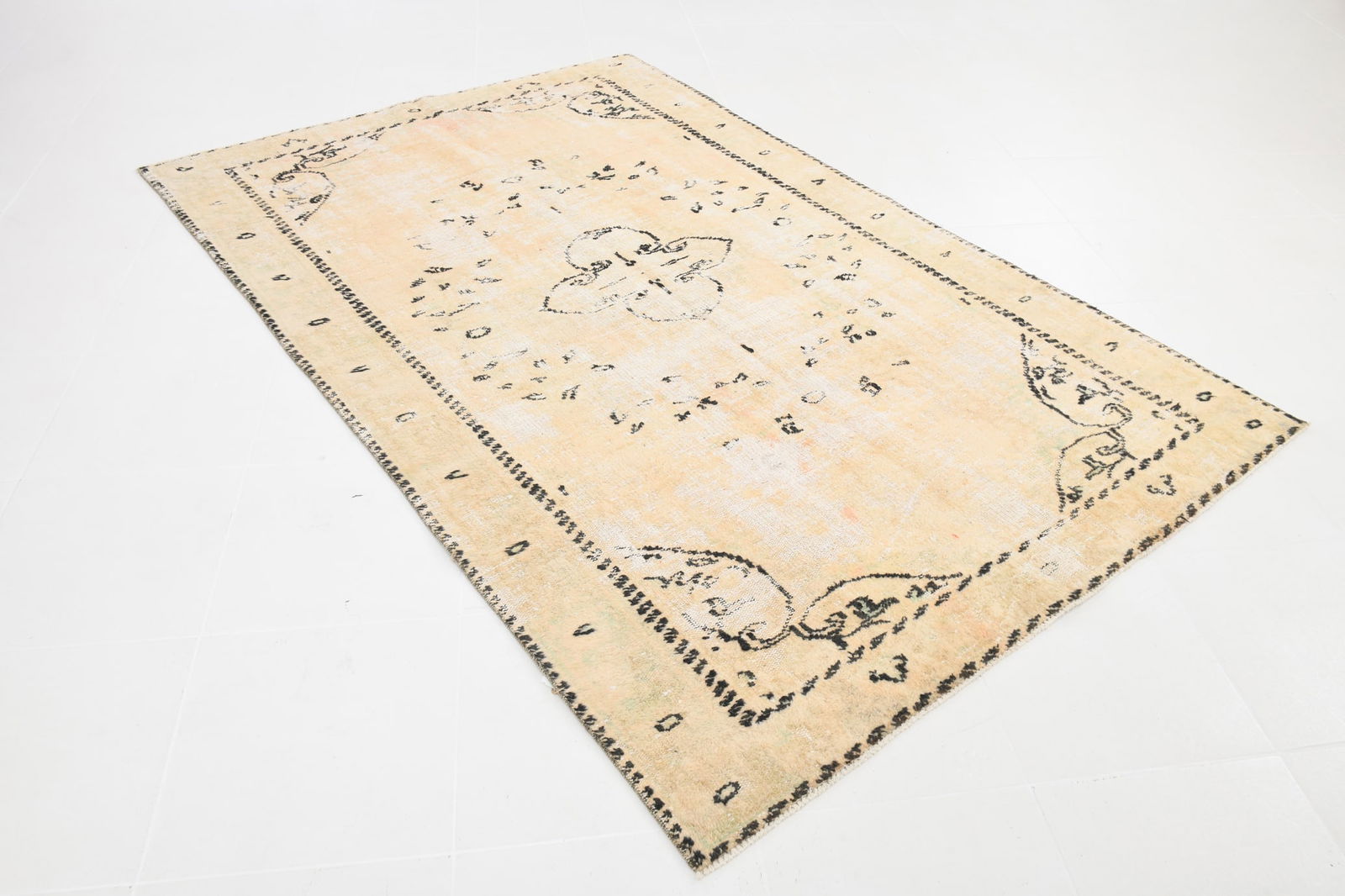 5'5'' x 8'3'' Handmade Vintage Wool Rug - 4984 - 3