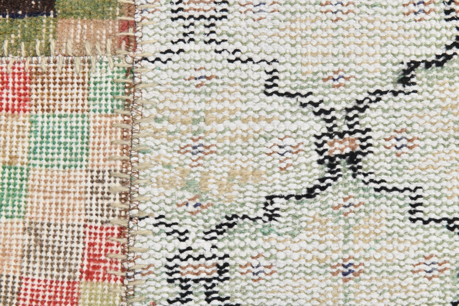 2'2'' x 7'10'' Handmade Vintage Wool Patchwork Rug - 21607 - 12