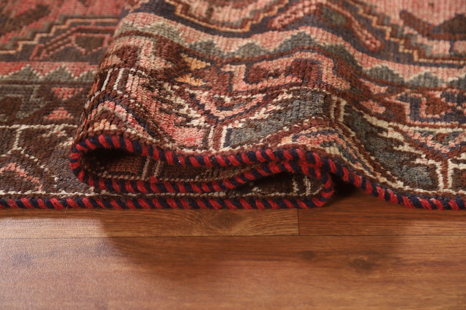 Antique Distressed Pink Qashqai Persian Rug 5x7 - 12