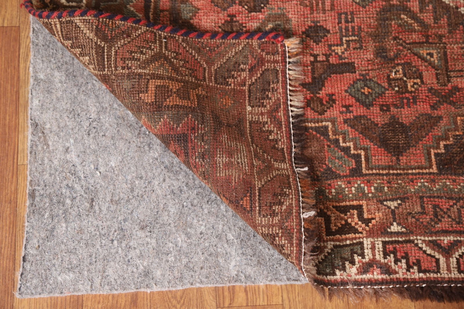 Antique Distressed Pink Qashqai Persian Rug 5x7 - 8