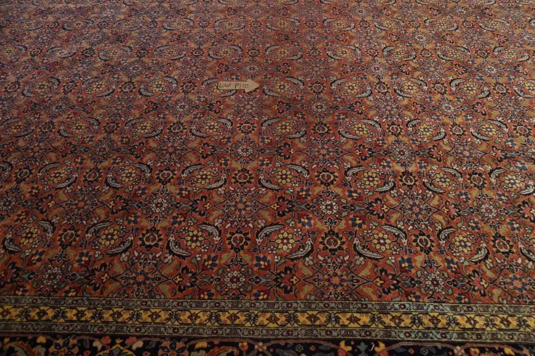 Pre-1900 Antique Vegetable Dye Tabriz Large Persian Rug 15x21 - 14