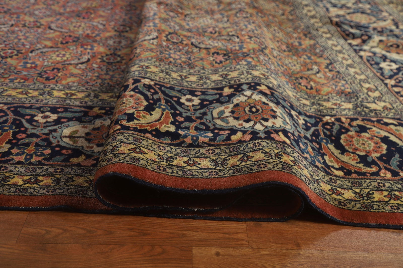 Pre-1900 Antique Vegetable Dye Tabriz Large Persian Rug 15x21 - 15