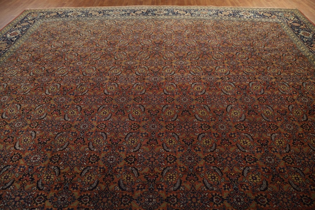 Pre-1900 Antique Vegetable Dye Tabriz Large Persian Rug 15x21 - 16