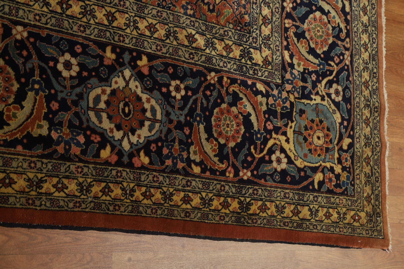 Pre-1900 Antique Vegetable Dye Tabriz Large Persian Rug 15x21 - 17