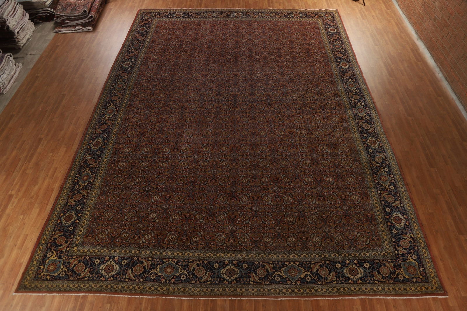 Pre-1900 Antique Vegetable Dye Tabriz Large Persian Rug 15x21 - 19
