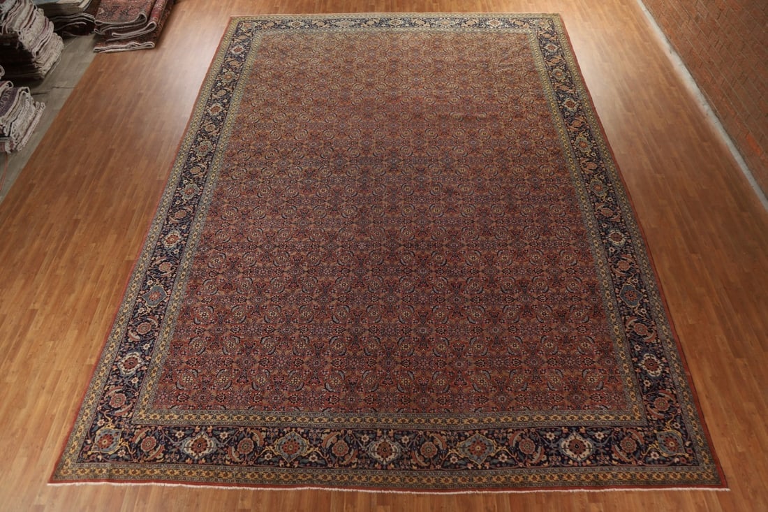 Pre-1900 Antique Vegetable Dye Tabriz Large Persian Rug 15x21 - 3